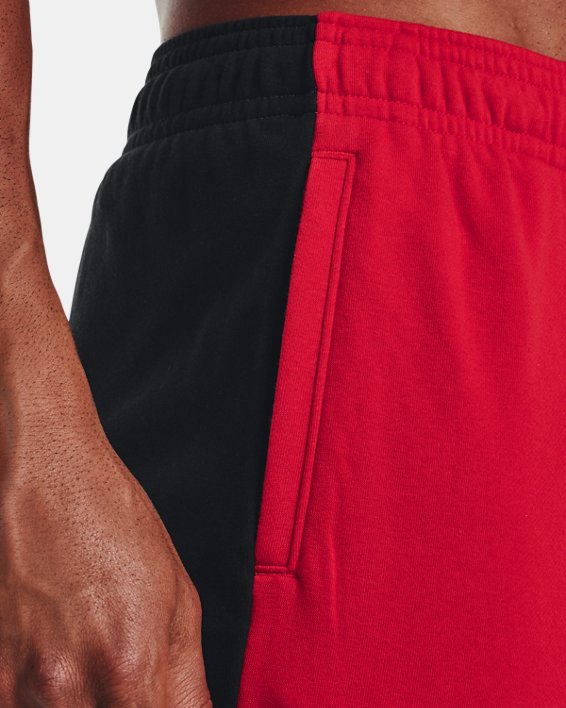 Men's UA Rival Terry Colorblock Shorts, Red, pdpMainDesktop image number 3